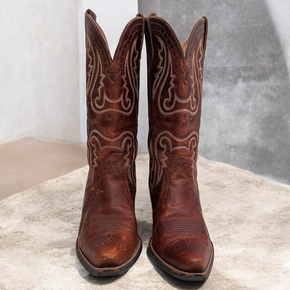 Ariat Heritage Embroidery Snip Toe Cowboy Boots